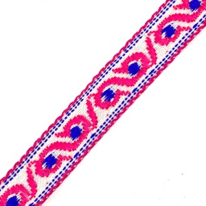 핑크 패턴 자수리본(9mm-90cm)