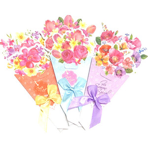레인보우 꽃다발 카드