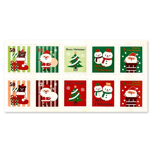 크리스마스 우표 스티커(3장-30매)