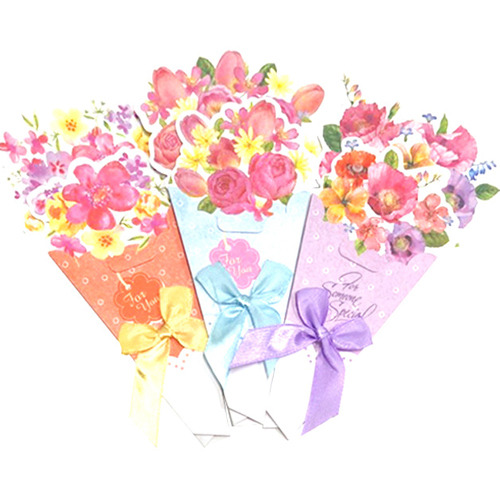 레인보우 꽃다발 카드