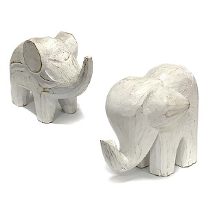 화이트 코끼리 목각인형